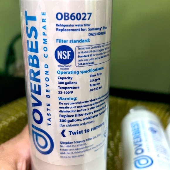 Water filter for refrigerator ice maker & water. Replacement for Samsung filter - Picture 2 of 5